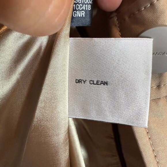 Vintage Kenneth Cole Military Trench Coat Jacket Y2K Medium Tan Retro Cargo - Picture 11 of 12